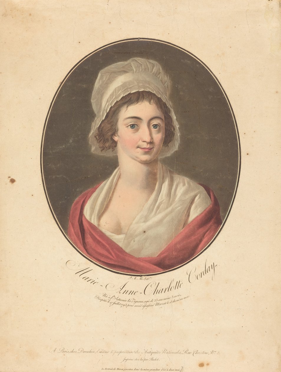 Charlotte Corday av Pierre Michel Alix after Jean François Garnerey