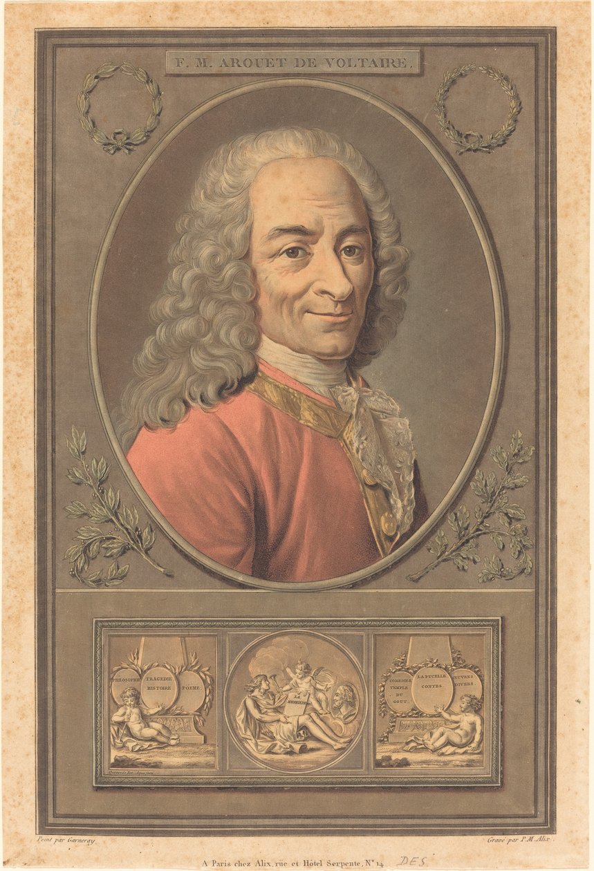 F.M. Arouet av Voltaire av Pierre Michel Alix after Jean François Garnerey