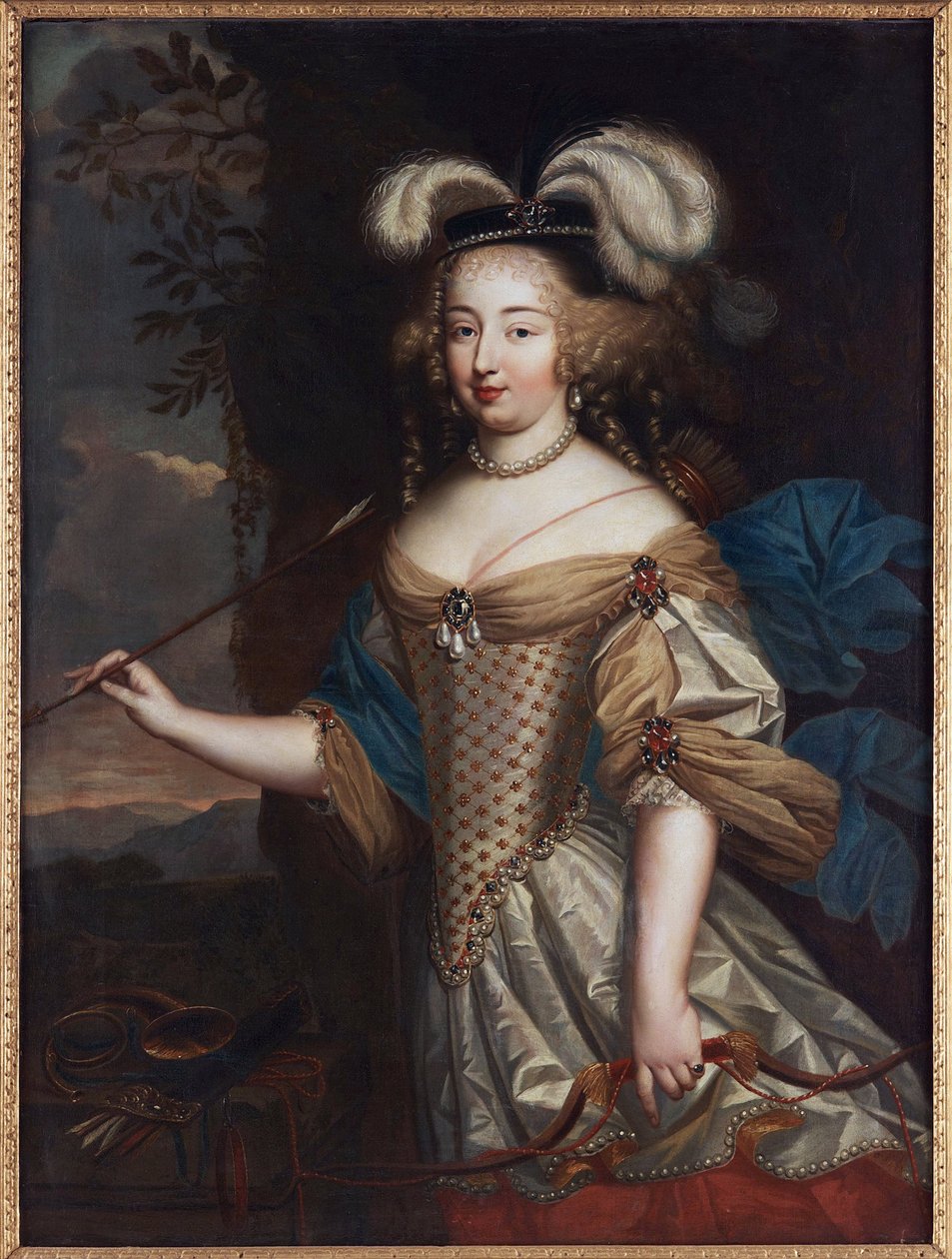 Madame de Montespan - Francoise Athenais de Rochechouart, Marquise de Montespan (1640-1707), som Diana, av Mignard, Pierre (1612-1695). Olje på lerret. Størrelse: 130x95,5cm. Privat samling av Pierre Mignard