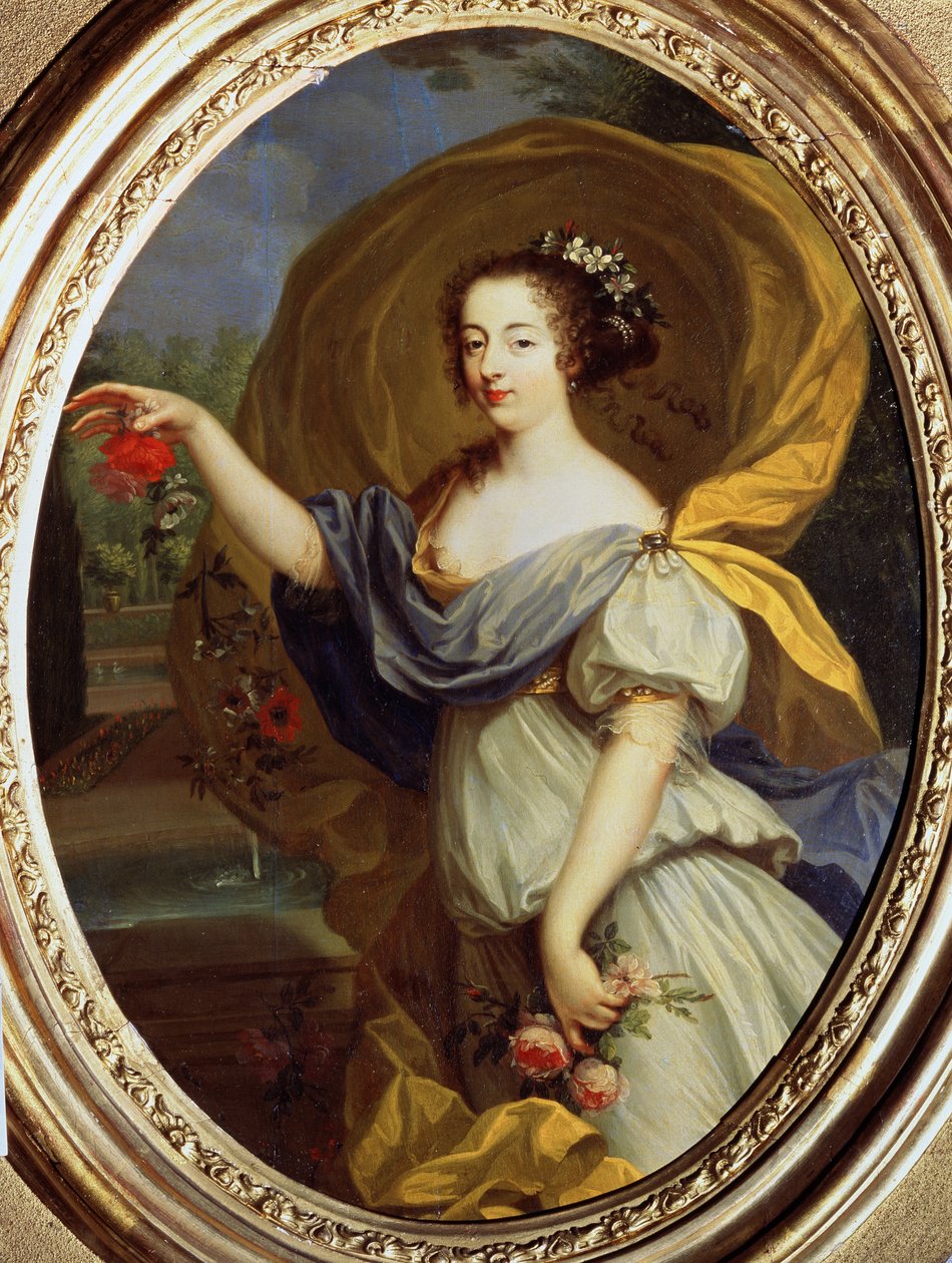 ""Portrett av Louise Francoise De La Baume Le Blanc, hertuginne av Valliere (Madame De La Valliere) (1644-1710), favoritt av Louis XIV, i flora"" Maleri av Pierre Mignard (1612-1695) 1600-talls Pouchkine Museum , Moskva av Pierre Mignard