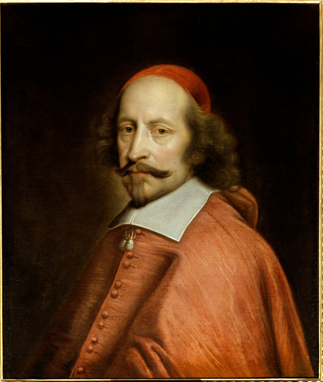 Portrett av kardinal Jules Mazarin (1602-1661) (Giulio Raimondo Mazzarino eller Mazarino), Maleri av Pierre Mignard (1612-1695) 1661 Søn. 0,65x0,55 m Chantilly, musee conde - Portrett av kardinal Jules Mazarin (1602-1661) (Giulio Raimondo Mazzarino eller M av Pierre Mignard
