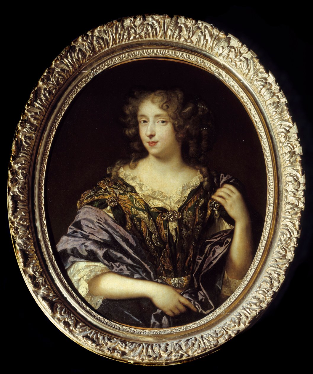 Portrett av Madame de Saint Germain. Helene Ferrand, datter av en rådmann i parlamentet i Paris, kone til Louis Foucault, Marquis de Saint Germain Beaupre; døde i en alder av 34 år mellom 1681 og 1691. Maleri av Pierre Mignard (1612-1695) av Pierre Mignard
