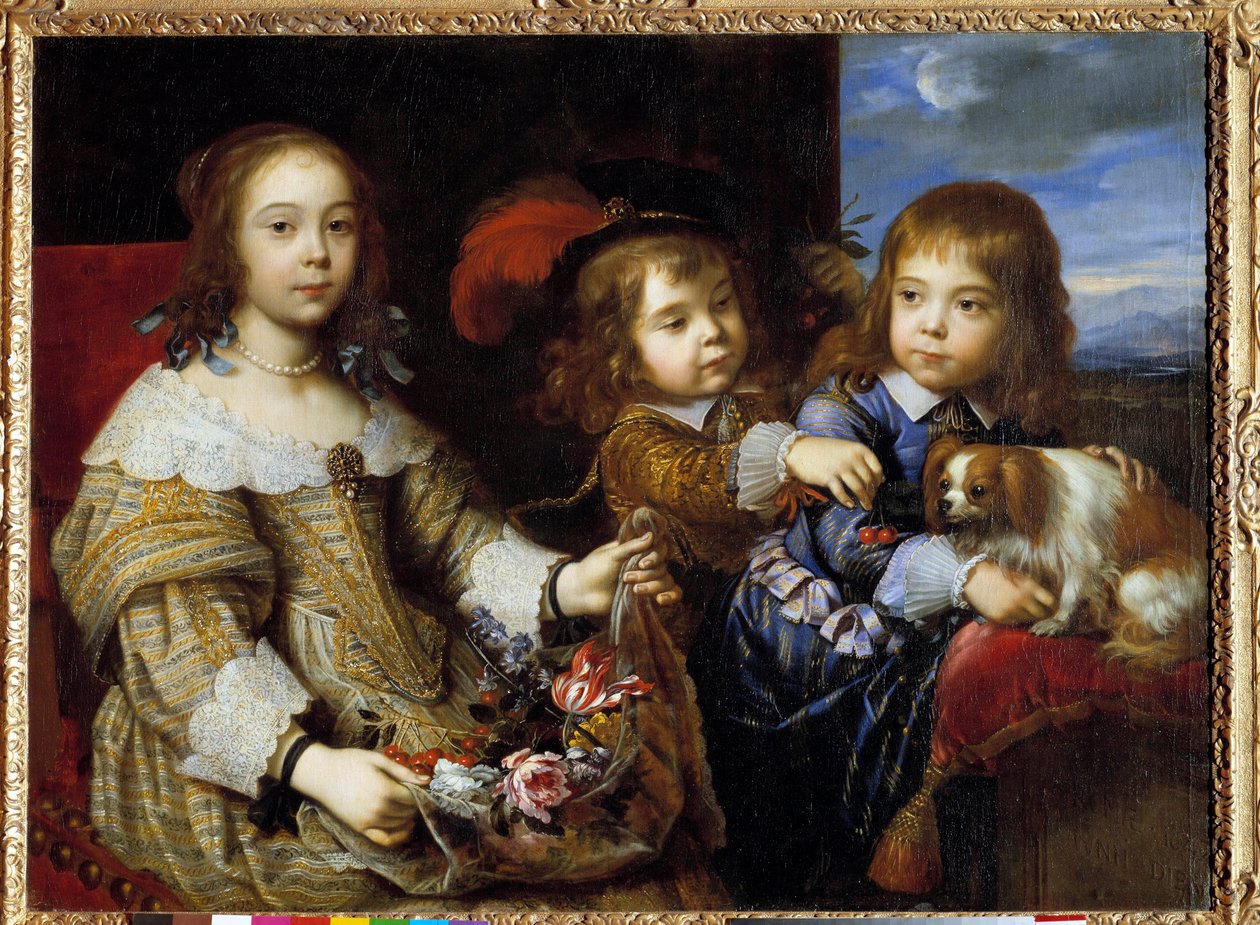 The Children of the Duke of Bouillon Maleri av Pierre Mignard (1612-1695) 1647. Honolulu, Academy of Arts av Pierre Mignard