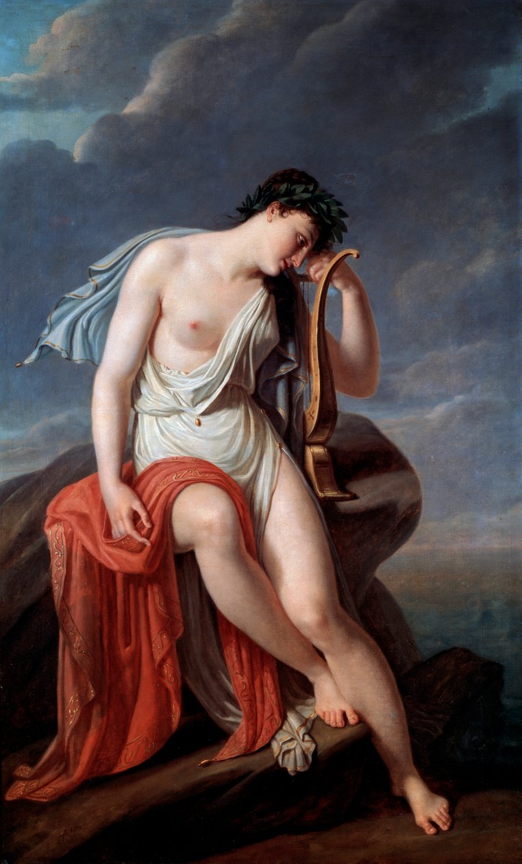 Sappho på Lefkadas klippe, tidlig på 1800-tallet. av Pierre Narcisse Guérin Baron