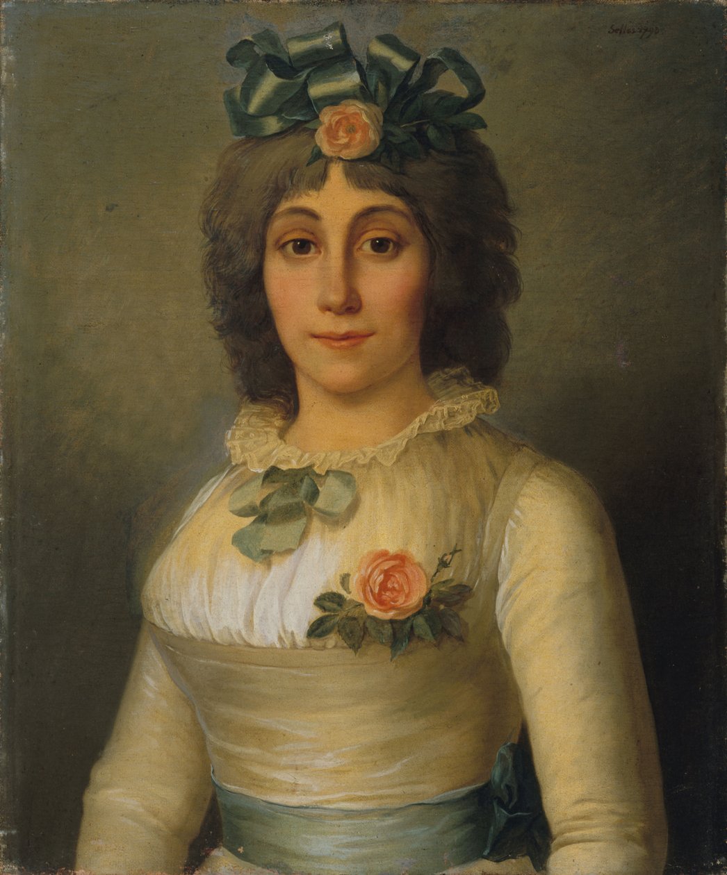 Portrett av Anne-Josèphe Théroigne de Méricourt 1762-1817, 1793. av Pierre Nicolas Selles