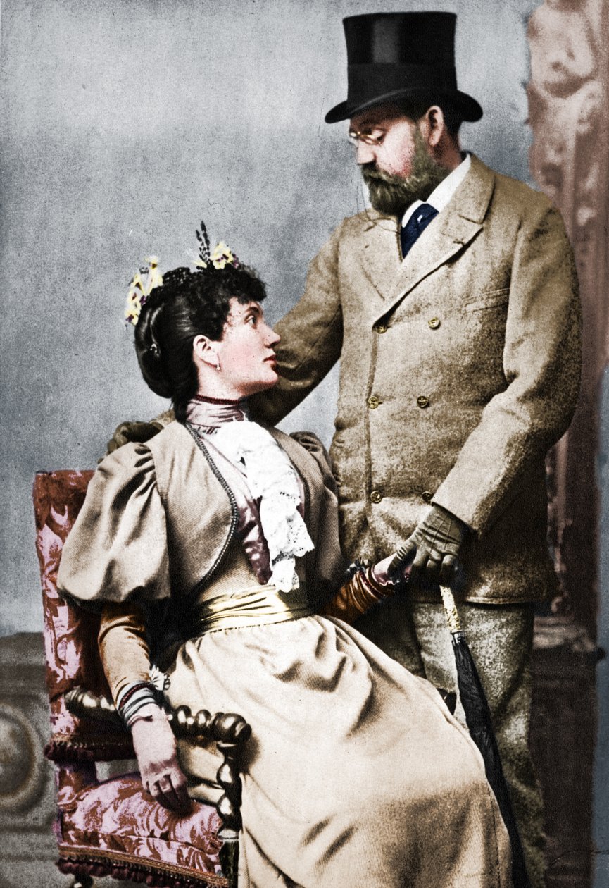 Emile Zola og Jeanne Rozerat, c1890, 1939 av Pierre Petit