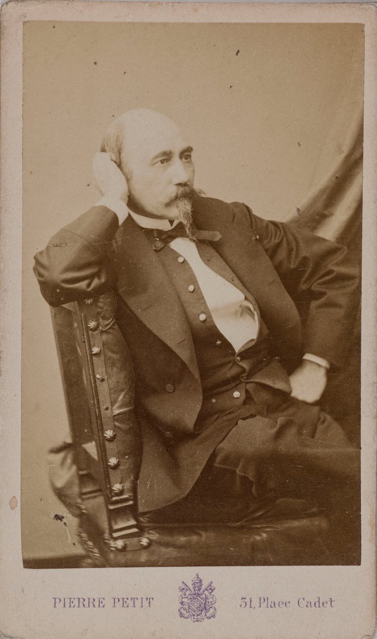 Portrett av komponisten Aimé Maillart 1817-1871. av Pierre Petit