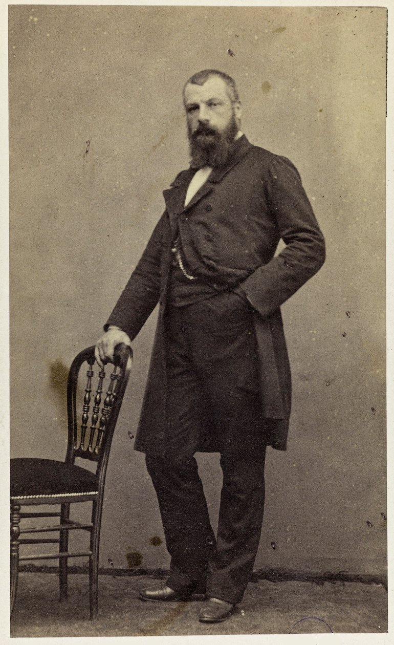 Portrett av komponisten Edmond-medlem 1820-1882. av Pierre Petit