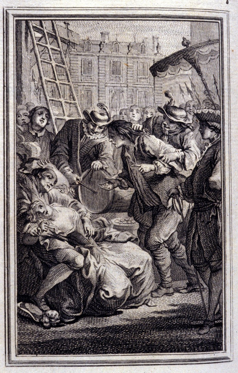 Belphegor - i ""Fortellinger og noveller på vers"" av Jean La Fontaine. 1776. Illustrasjon av P.P. Choffard. av Pierre Philippe Choffard