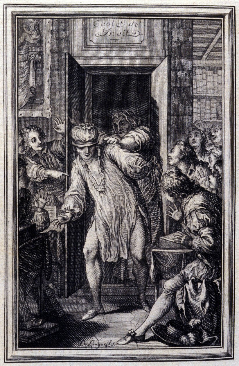 Kong Candaule og Master of Law - i "" Tales et nouvelles en vers"" av Jean La Fontaine. 1776. Illustrasjon av P.P. Choffard. av Pierre Philippe Choffard