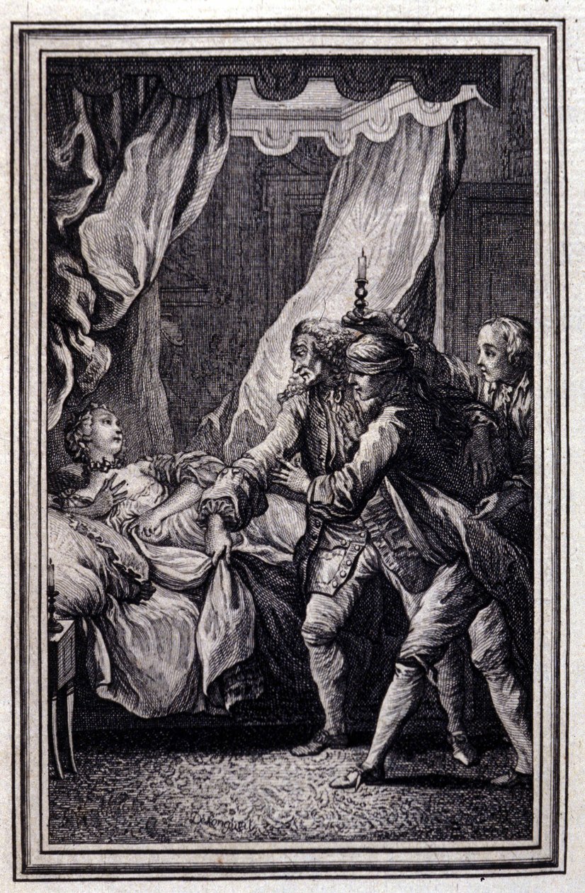 La Mandragore - i "" Fortellinger og noveller i vers "" av Jean La Fontaine. 1776. Illustrasjon av P.P. Choffard. av Pierre Philippe Choffard