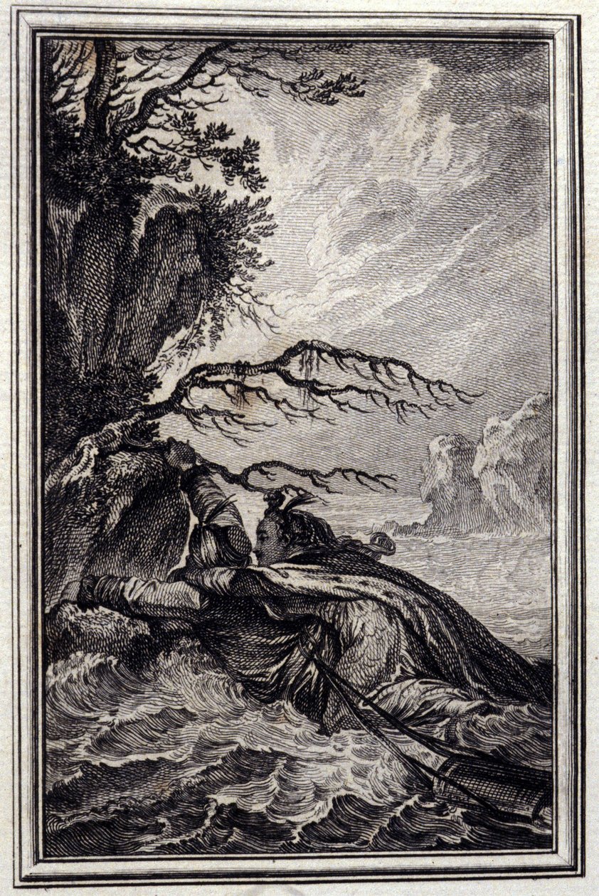 Forloveden til kongen av Garbe - i "" Fortellinger og nyheter i vers "" av Jean La Fontaine. 1776. Illustrasjon av P.P. Choffard. av Pierre Philippe Choffard