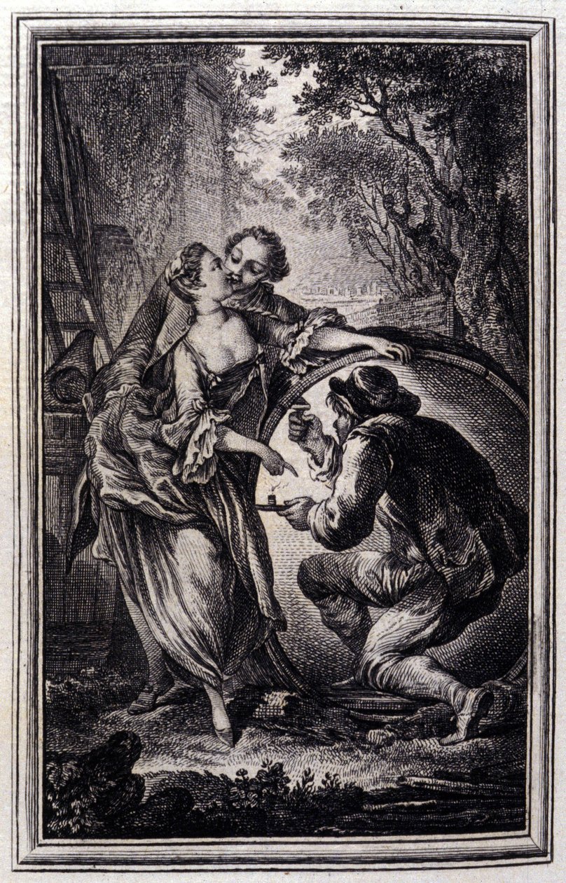 Le Cuvier - i ""Fortellinger og noveller på vers"" av Jean La Fontaine. 1776. Illustrasjon av P.P. Choffard. av Pierre Philippe Choffard