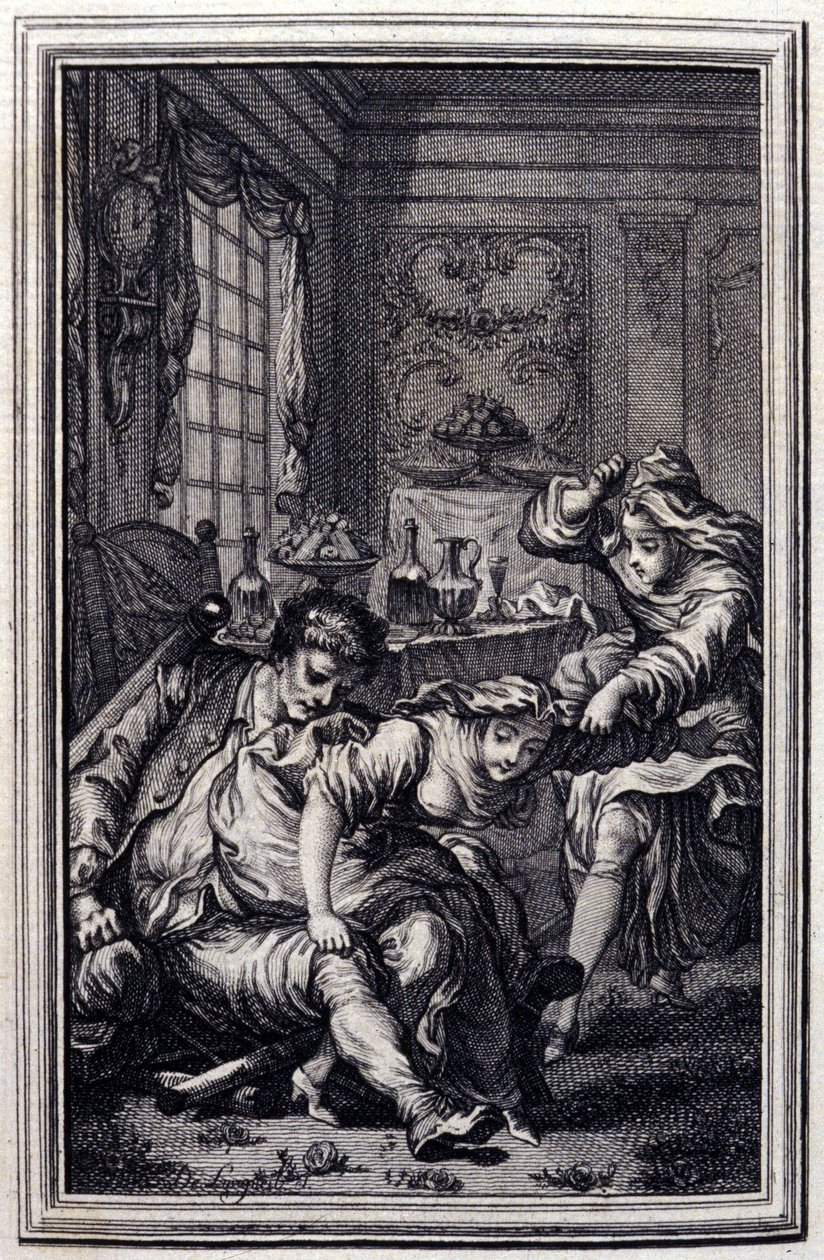 Flaggermusen - i ""Fortellinger og noveller på vers"" av Jean La Fontaine. 1776. Illustrasjon av P.P. Choffard. av Pierre Philippe Choffard