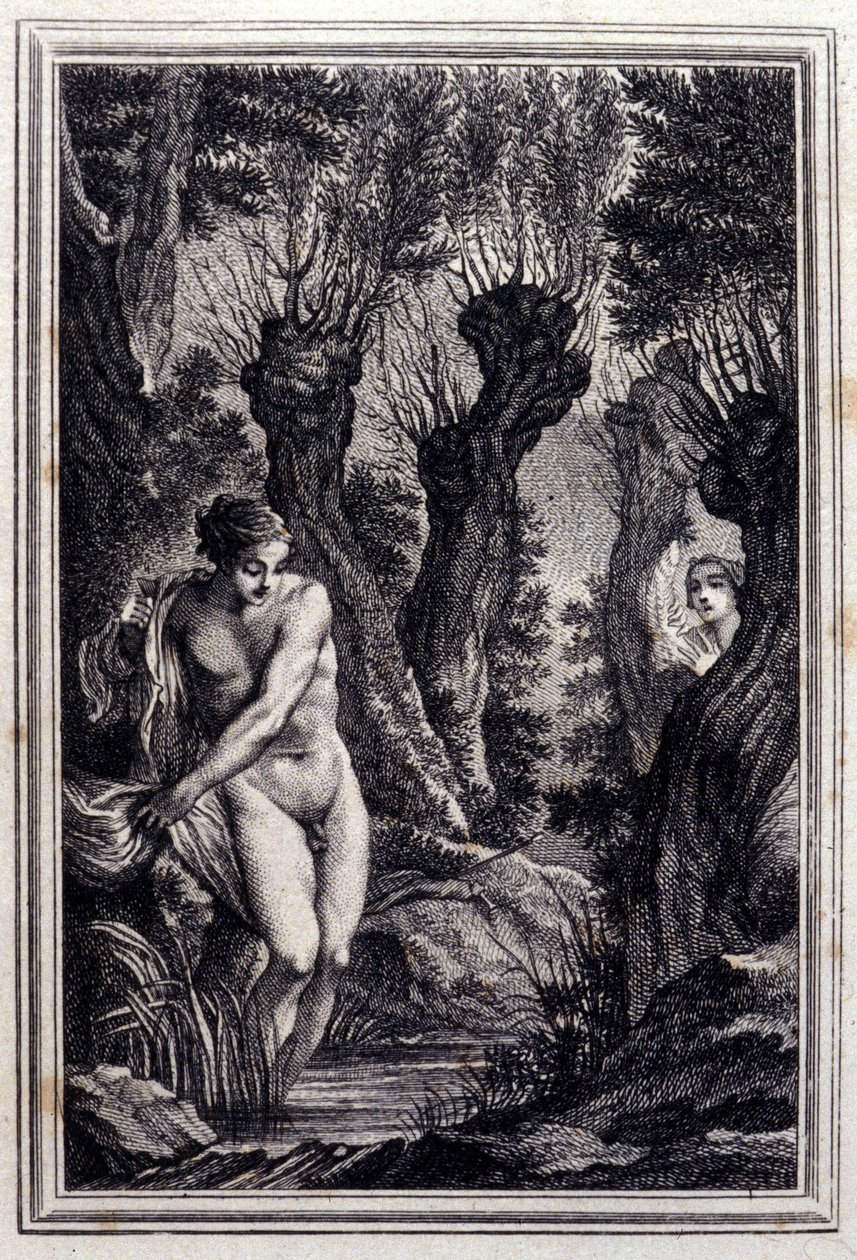 Samvittighetssaken - i "" Fortellinger og noveller på vers"" av Jean La Fontaine. 1776. Illustrasjon av P.P. Choffard. av Pierre Philippe Choffard