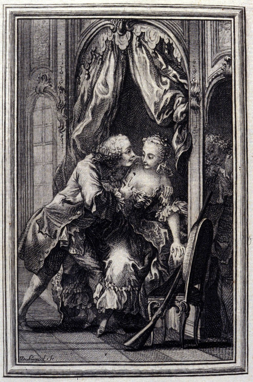 Misforståelser - i ""Fortellinger og noveller på vers"" av Jean La Fontaine. 1776. Illustrasjon av P.P. Choffard. av Pierre Philippe Choffard