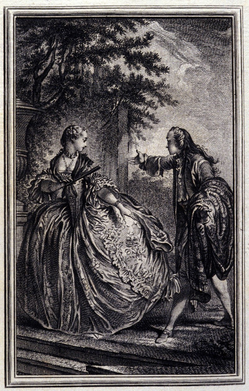 Nicaise - i "" Fortellinger og noveller i vers "" av Jean La Fontaine. 1776. Illustrasjon av P.P. Choffard. av Pierre Philippe Choffard
