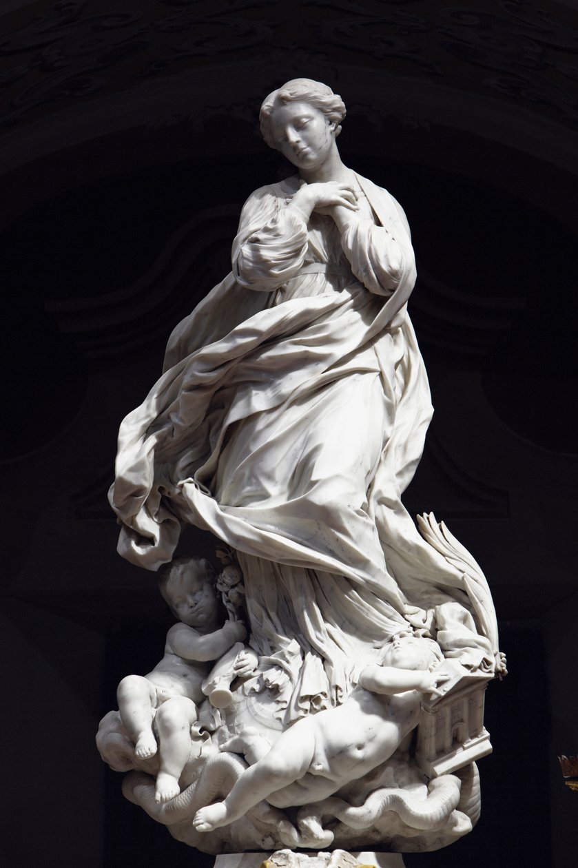 The Immaculate Conception, Santa Maria Immaculate plassert på alteret til det scenografiske kapellet 1669-70 (marmor) av Pierre Puget