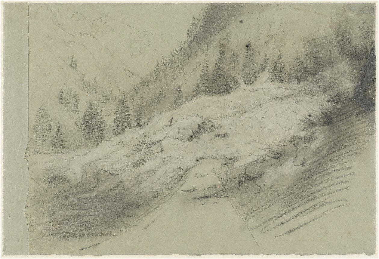 Skred i et alpint landskap av Pierre Puvis de Chavannes