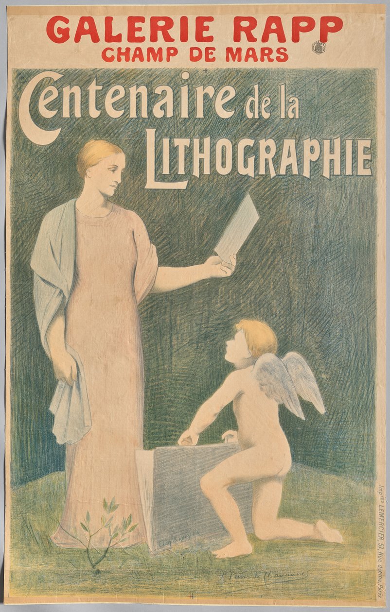 Hundreårsjubileet for litografi av Pierre Puvis de Chavannes