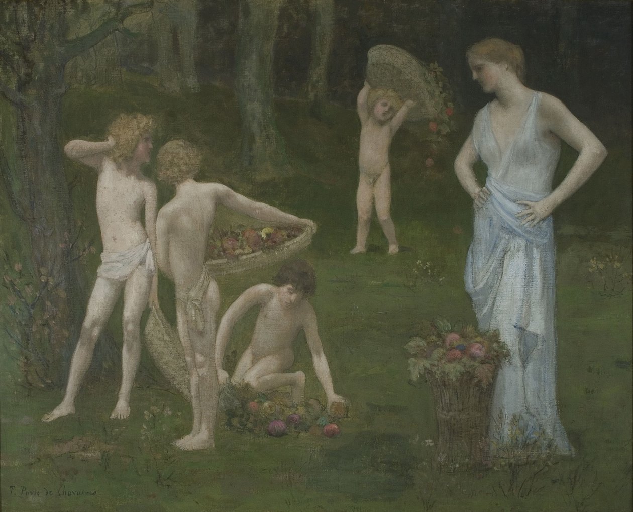 Barn i en frukthage, ca. 1886-1888 av Pierre Puvis de Chavannes