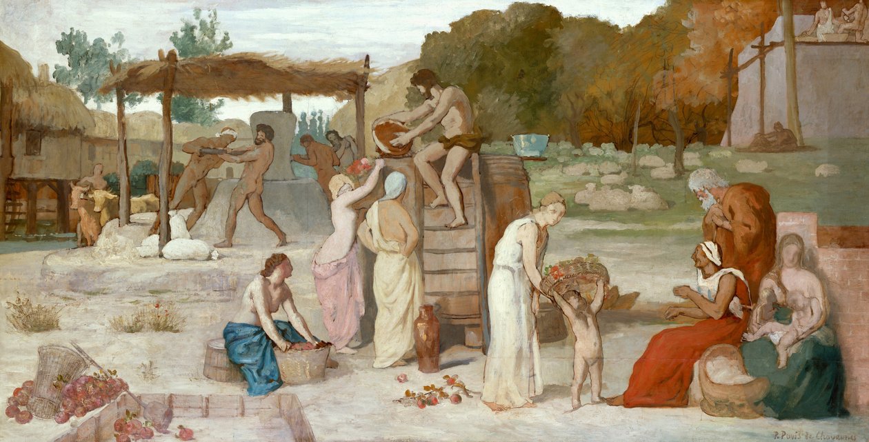 Cider, ca. 1864 (olje på papir, lagt ned på lerret) av Pierre Puvis de Chavannes