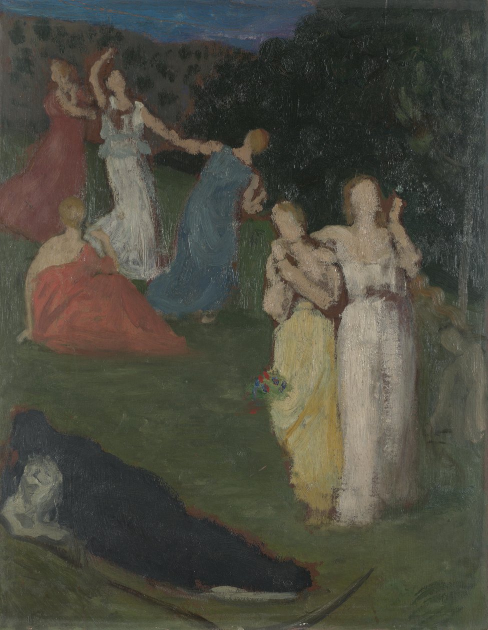 Death and the Maiden, før 1872 av Pierre Puvis de Chavannes