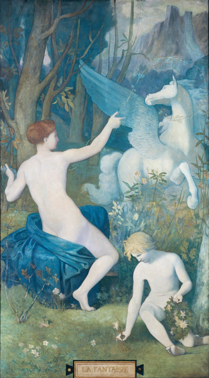Fantasy av Puvis de Chavannes, Pierre Cecil (1824-1898) av Pierre Puvis de Chavannes