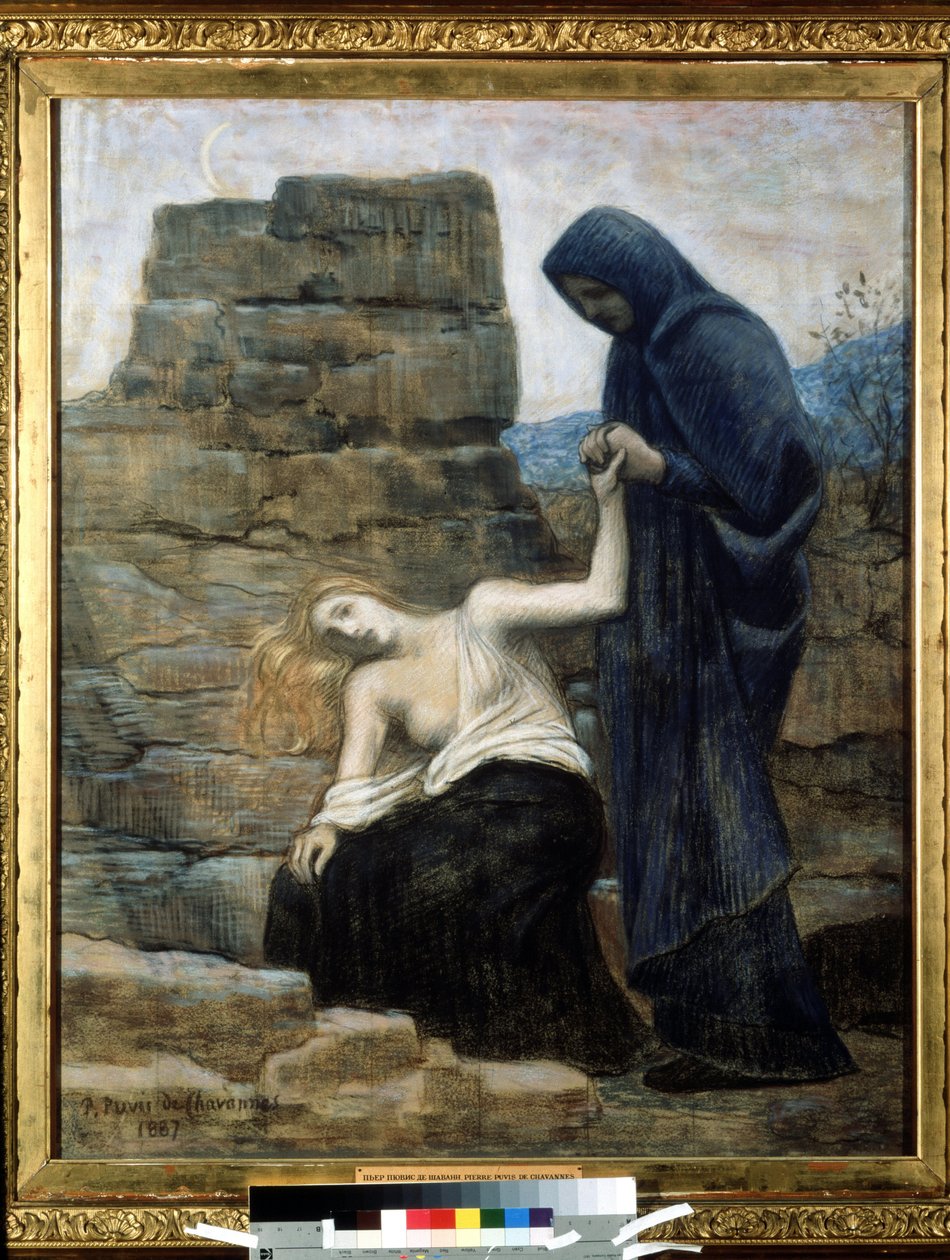 ""Medfølelse"" Maleri av Pierre Puvis de Chavannes (1824-1898) 1887 (symbolikk) Moskva, Pushkin Museum of Fine Arts av Pierre Puvis de Chavannes