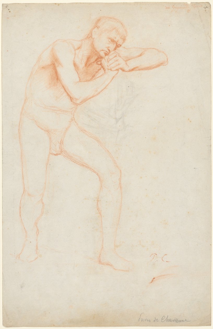 Naken mann av Pierre Puvis de Chavannes