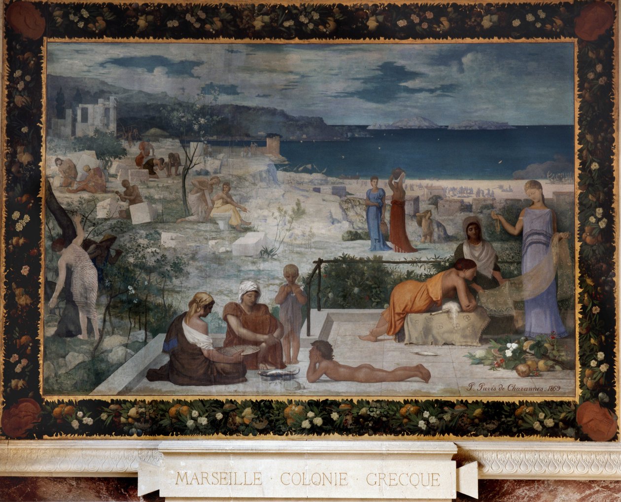 Marseille - gresk koloni (olje på lerret, marufle på veggen) av Pierre Puvis de Chavannes