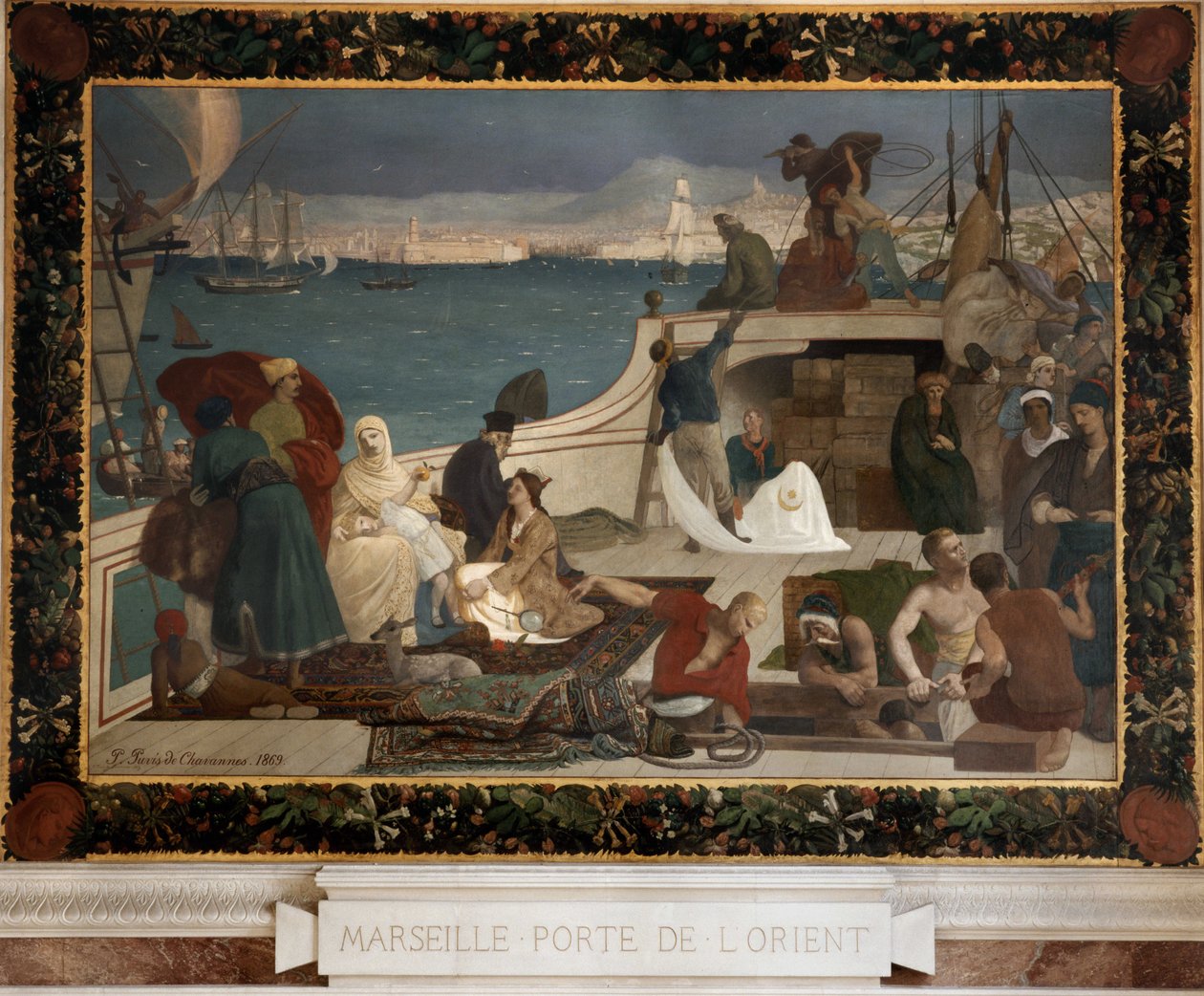 Marseille - gateway mot øst (olje på lerret, marouflee på veggen) av Pierre Puvis de Chavannes