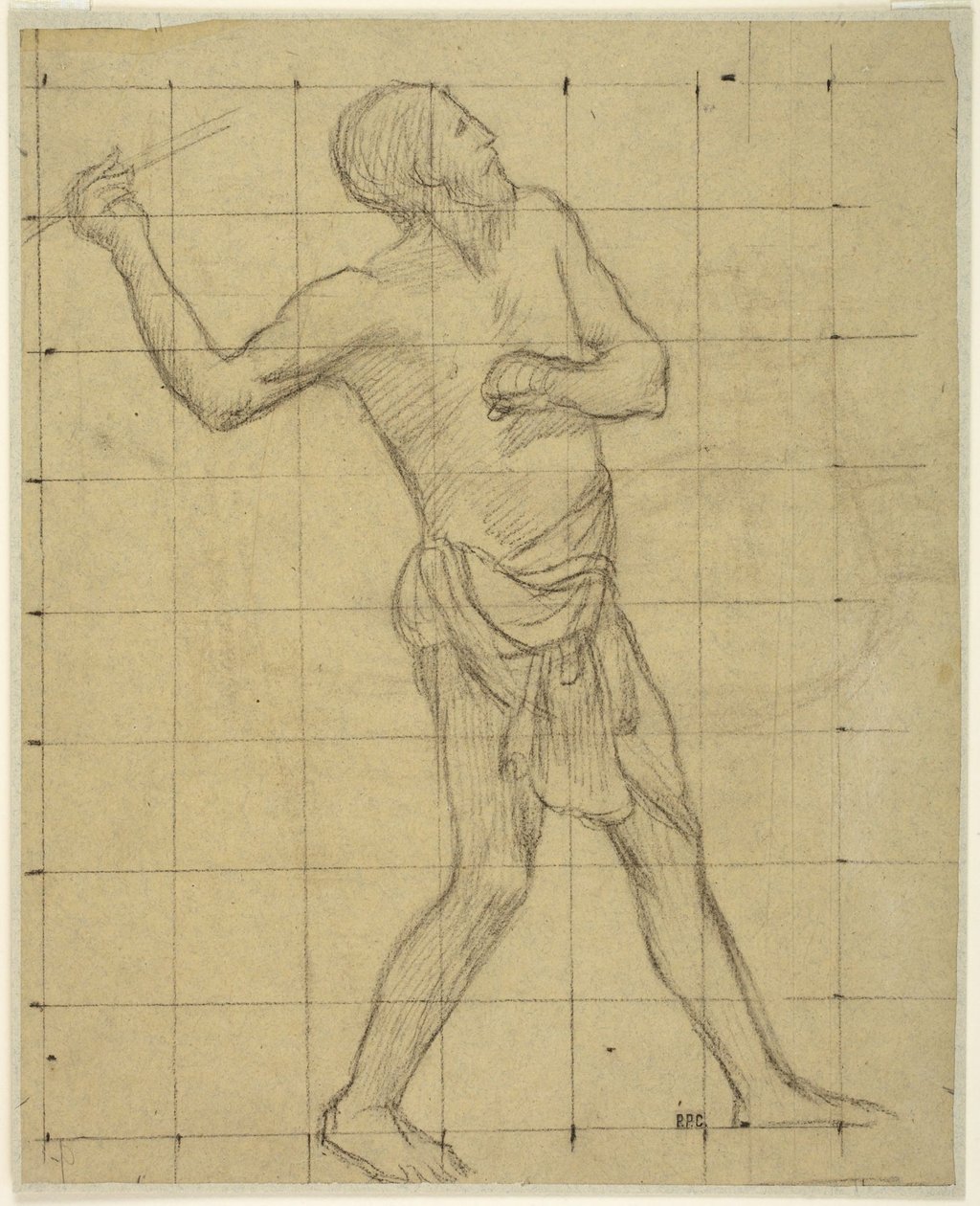 Pikardisk spydkaster, studie til Pro Patria Ludus, Amiens, Musée de Picardie av Pierre Puvis de Chavannes