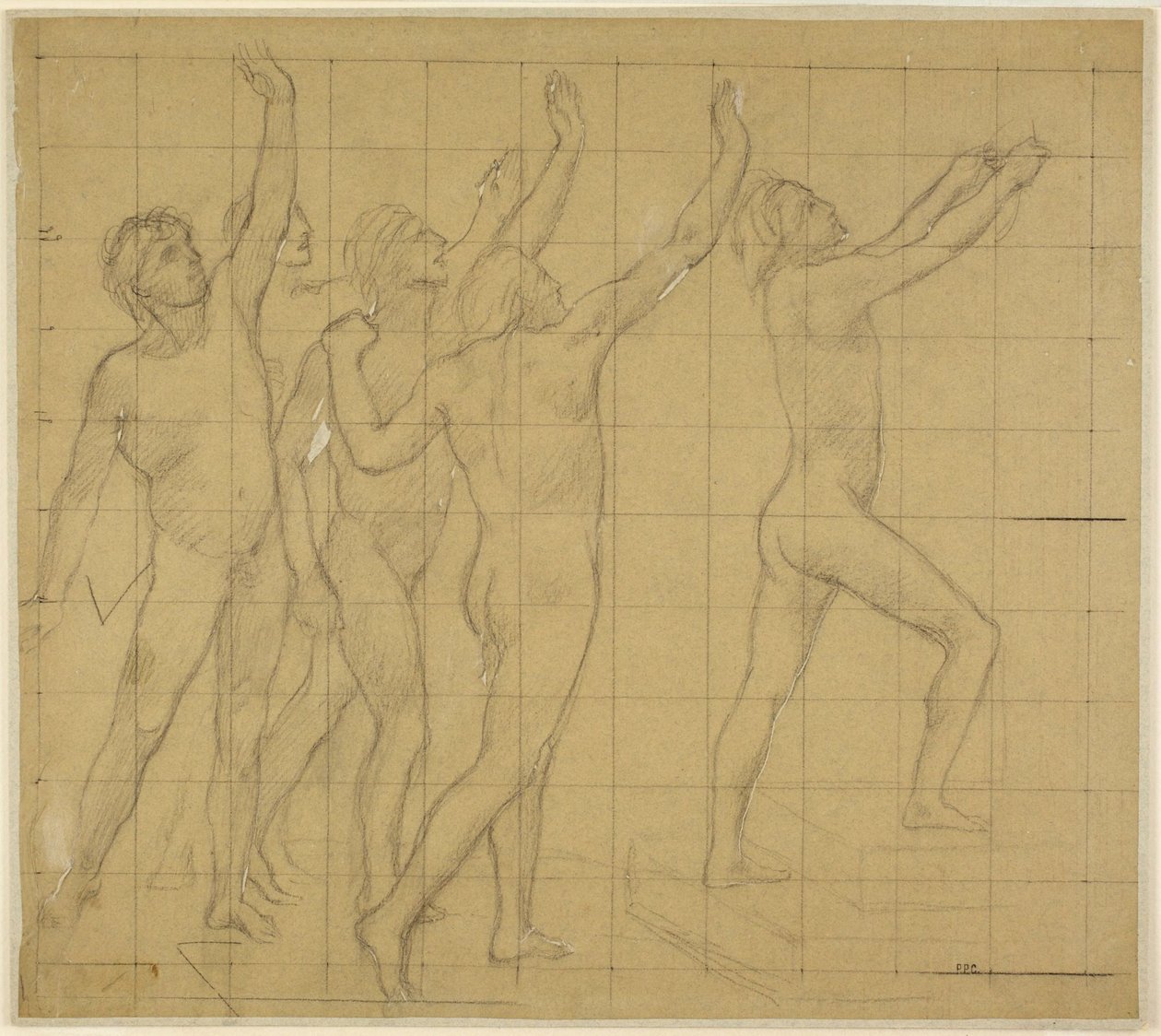 Studie til Sorbonnes halvsirkelformede auditorium (Litteratur, vitenskap og kunst) av Pierre Puvis de Chavannes