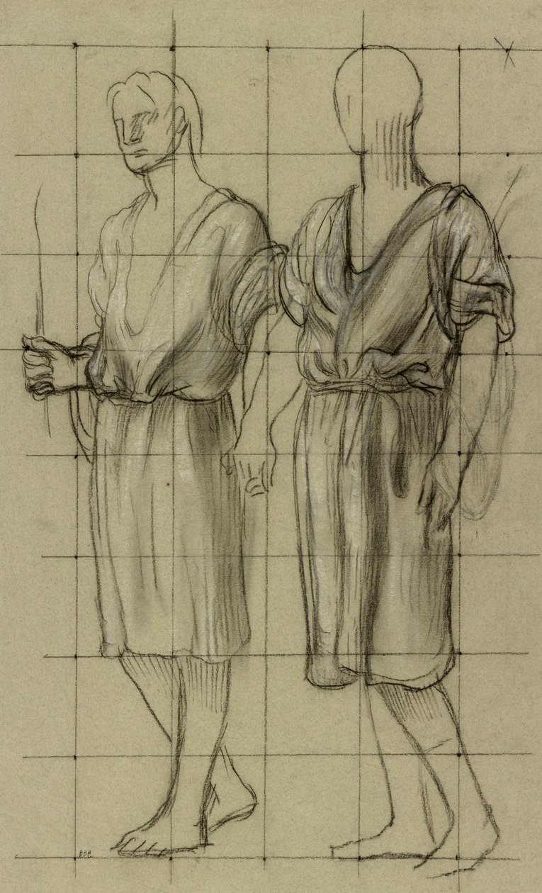 Studie av to stående figurer av Pierre Puvis de Chavannes