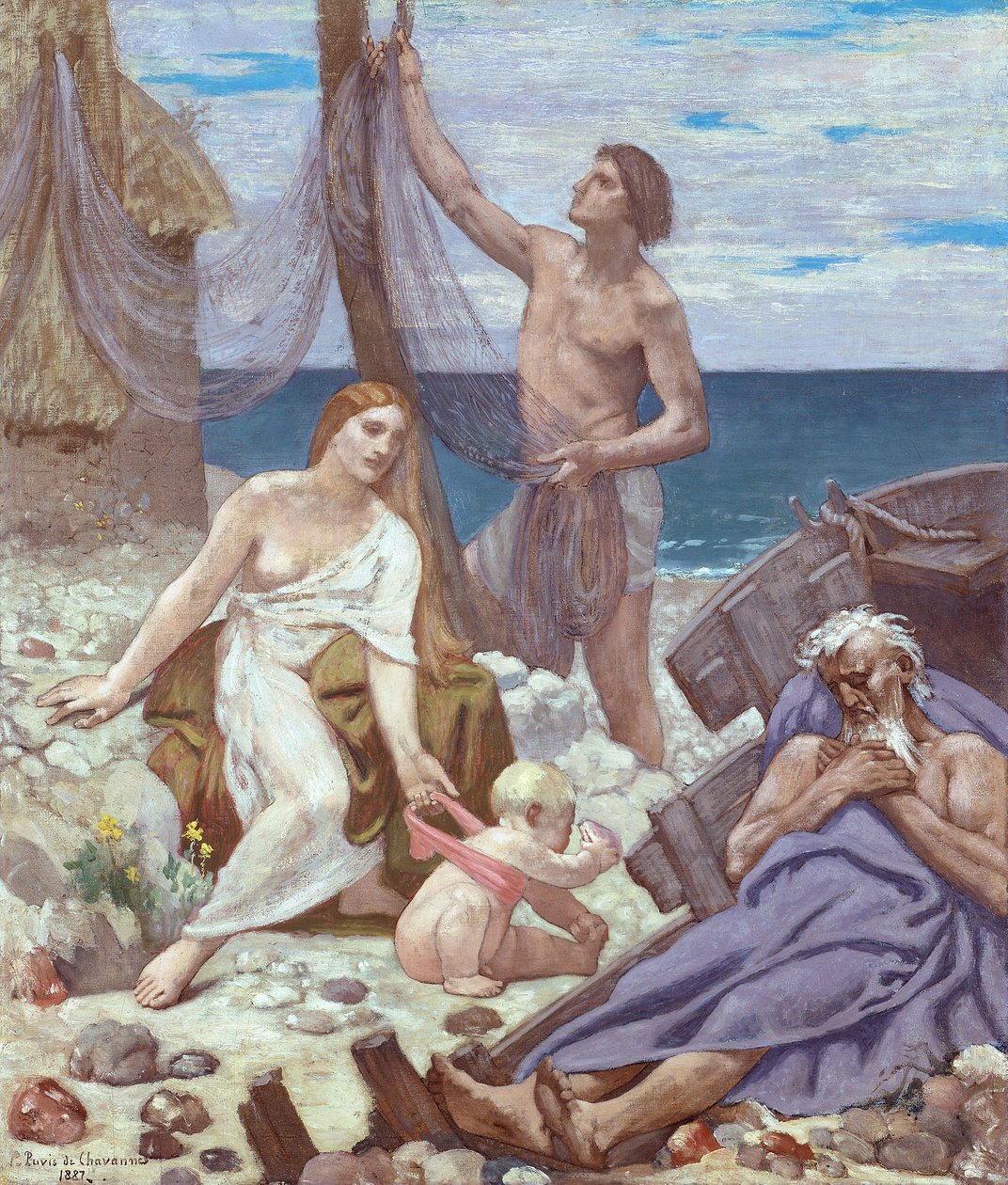 Fiskerens familie, 1887 av Pierre Puvis de Chavannes