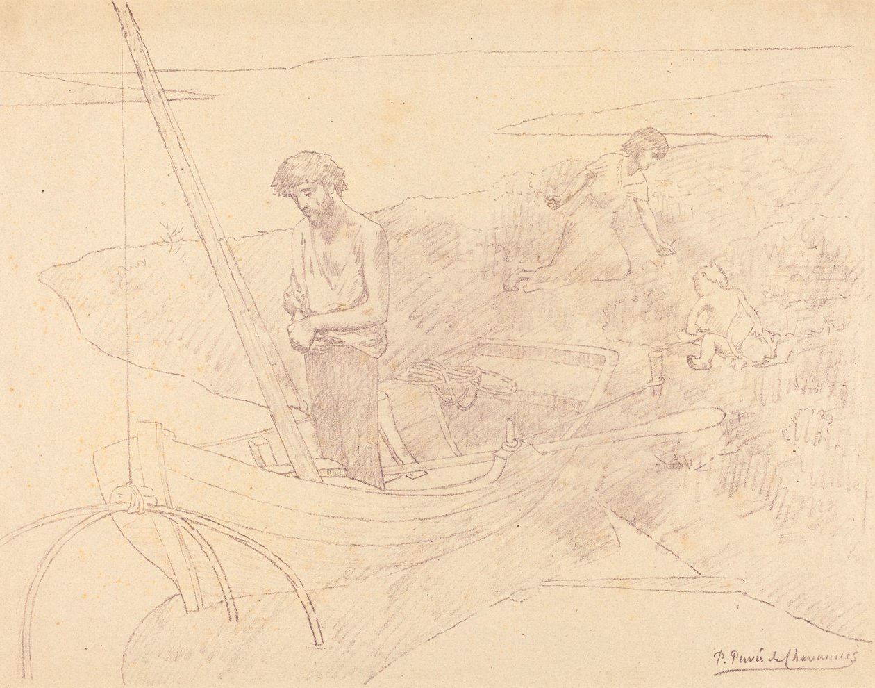 Den stakkars fiskeren av Pierre Puvis de Chavannes