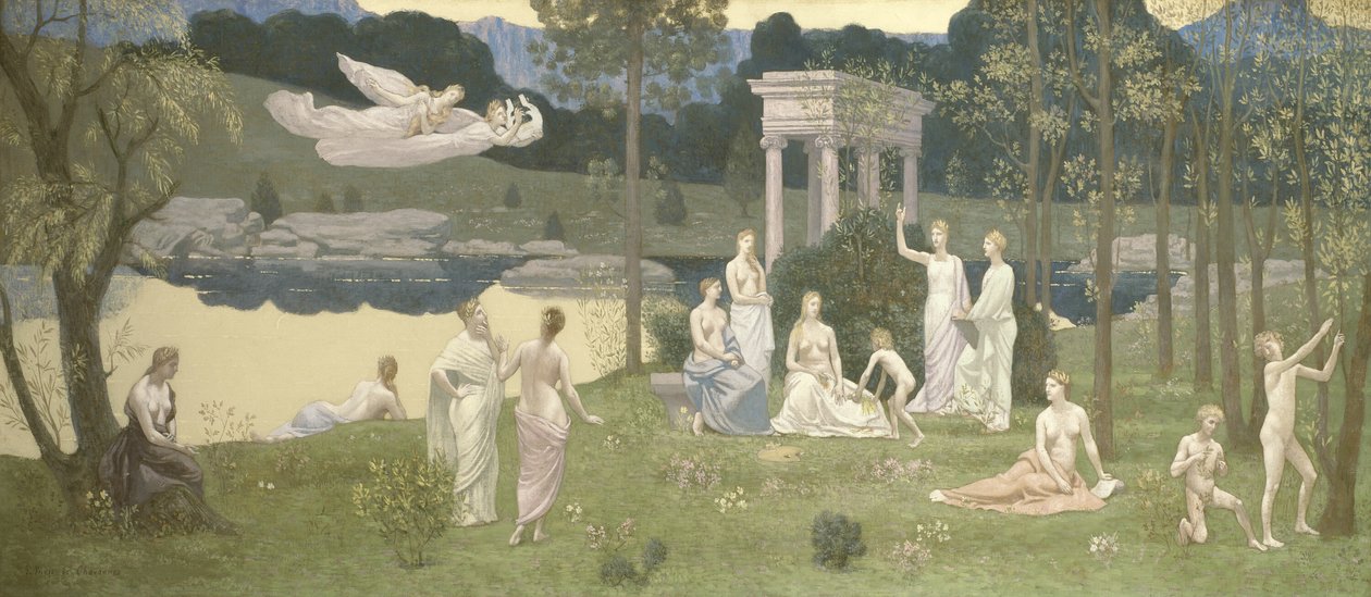 Den hellige lund, elskede av kunstene og musene av Pierre Puvis de Chavannes