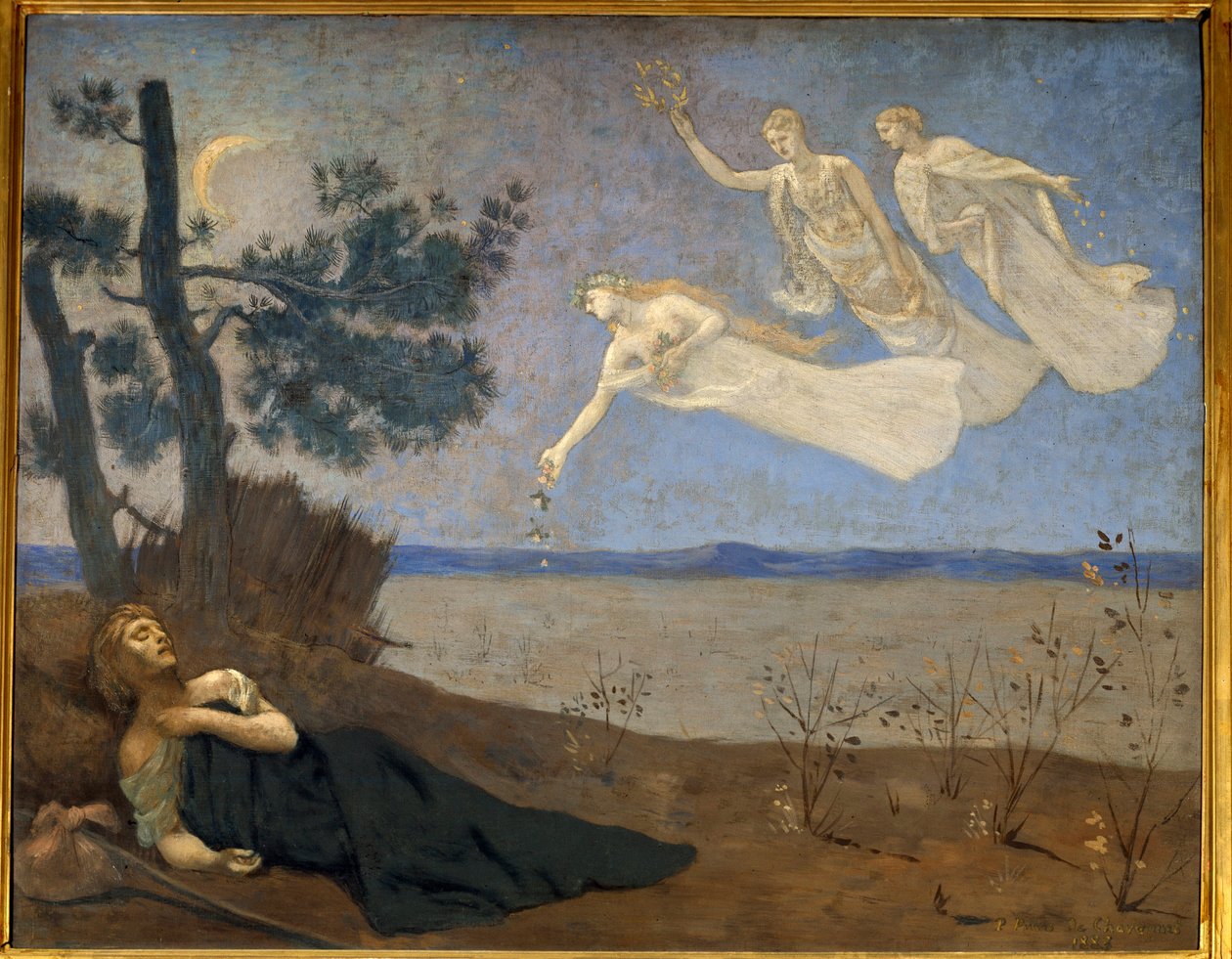 Drømmen. Maleri av Pierre Puvis De Chavannes (1824-1898) av Pierre Puvis de Chavannes