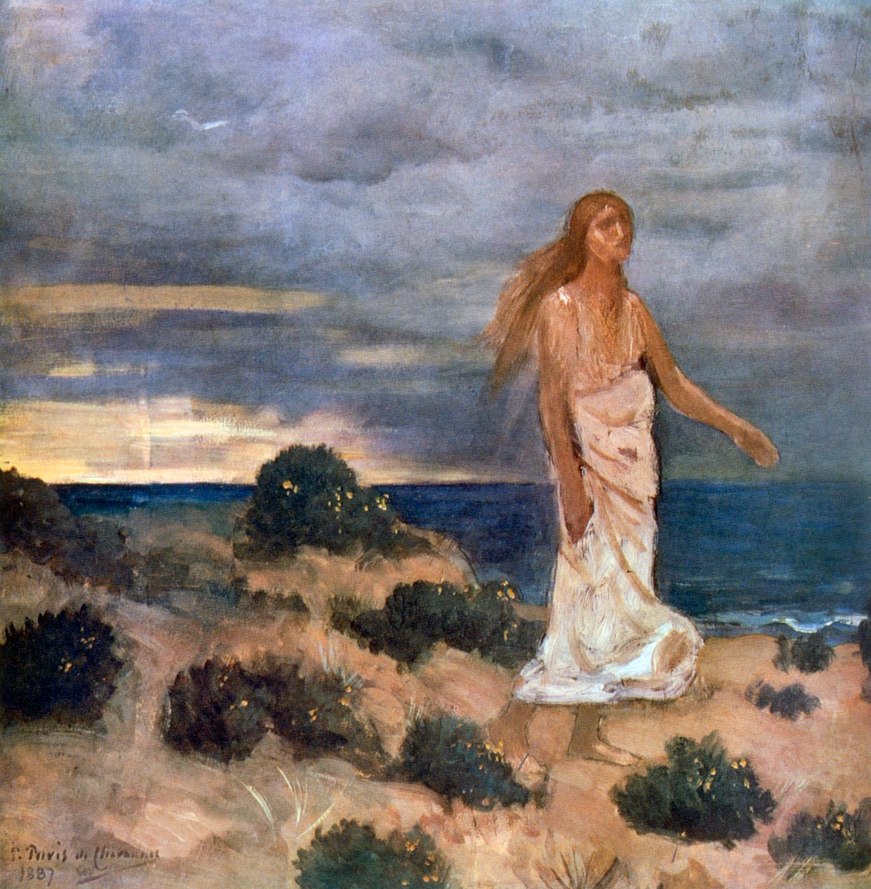 Kvinne på stranden, 1887 av Pierre Puvis de Chavannes