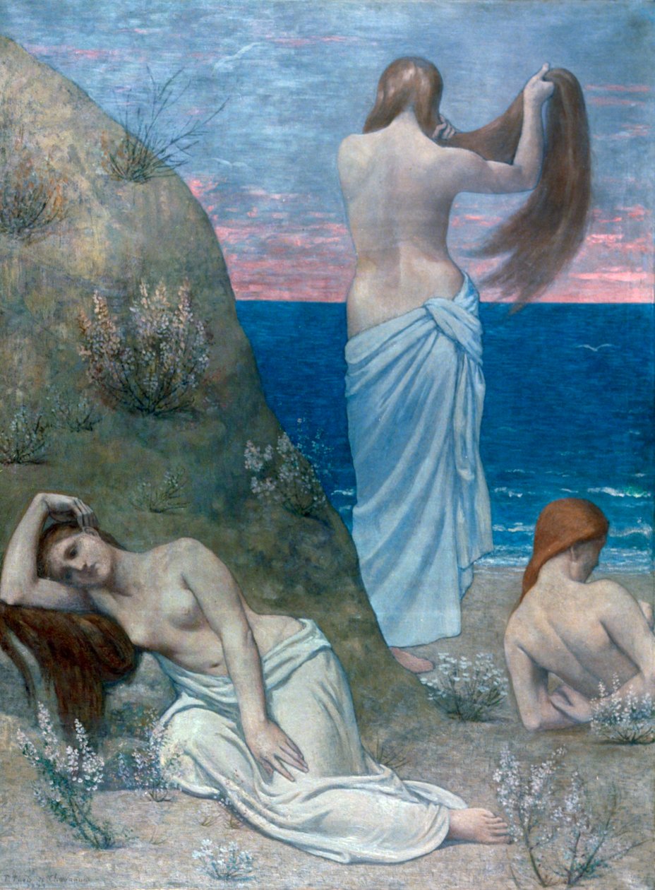 Young Girls by the Sea, før 1894 av Pierre Puvis de Chavannes
