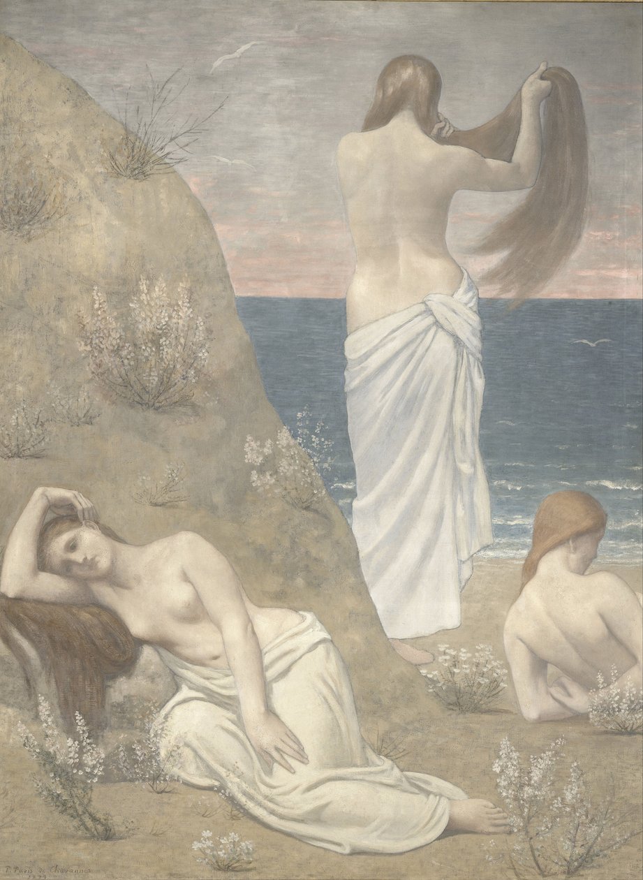 Unge jenter ved sjøen, 1887 av Pierre Puvis de Chavannes