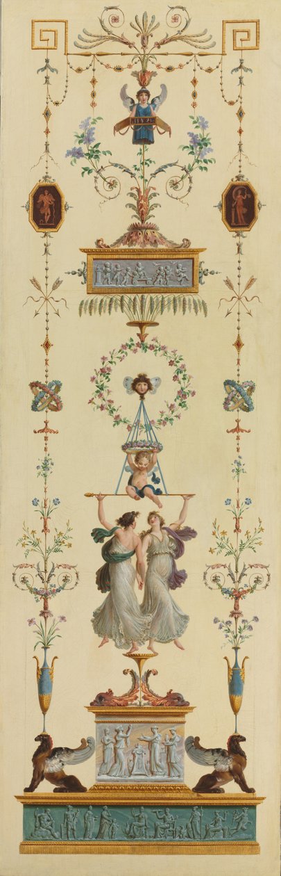Dekorativt panel, 1790-tallet. av Pierre Rousseau