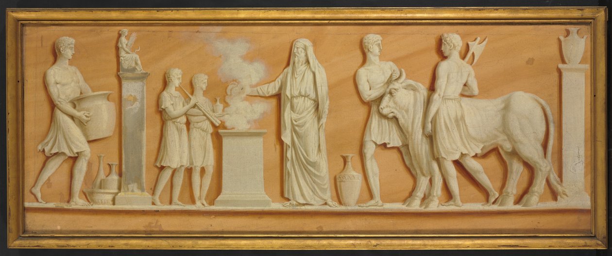 Overdørsmaling og tofløyede dører, 1790-tallet. av Pierre Rousseau