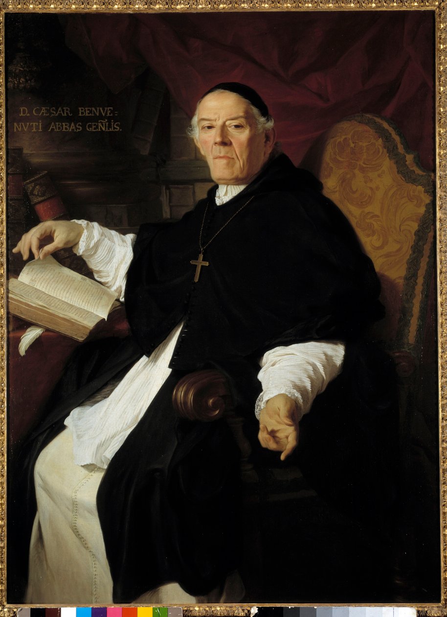 Portrett av Don Cesare Benvenuti (1669-1746), abbedgeneral for kongregasjonen av kanoner i Latran Maleri av Pierre Subleyras (1699-1749) 1742 Søn. 1,38x1,01 m - Portrett av Don Cesare Benvenuti (1669-1746), generalabbed i kongregasjonen Lateran