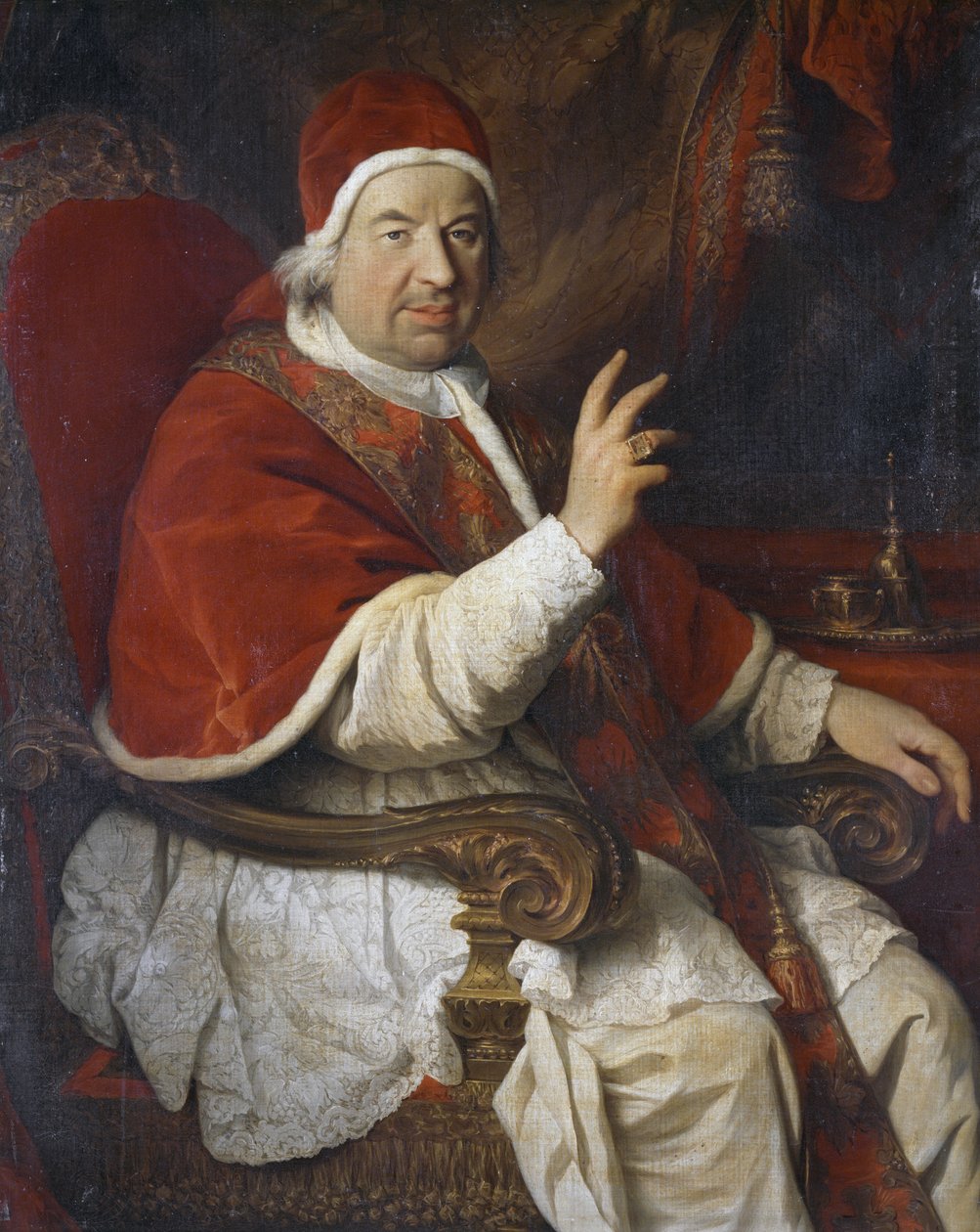 Portrett av pave Benedikt XIV (1675-1758), maleri av Pierre Subleyras (1699-1749) av Pierre Subleyras