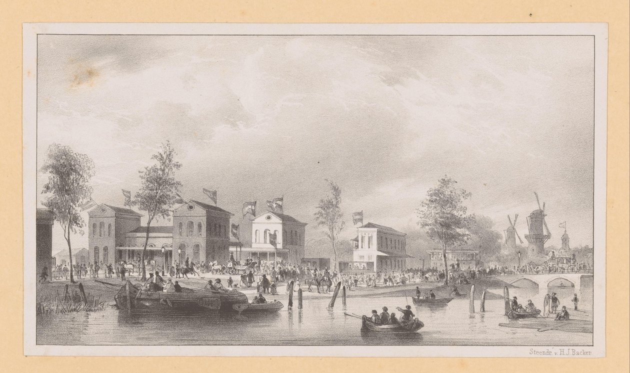 Stasjonsbygninger til Rhinen Railway i Amsterdam av Pierre Tetar van Elven (possibly)