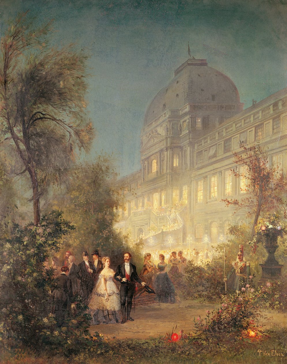 Kveldsfest på Tuileriene, 10. juni 1867 av Pierre Tetar van Elven