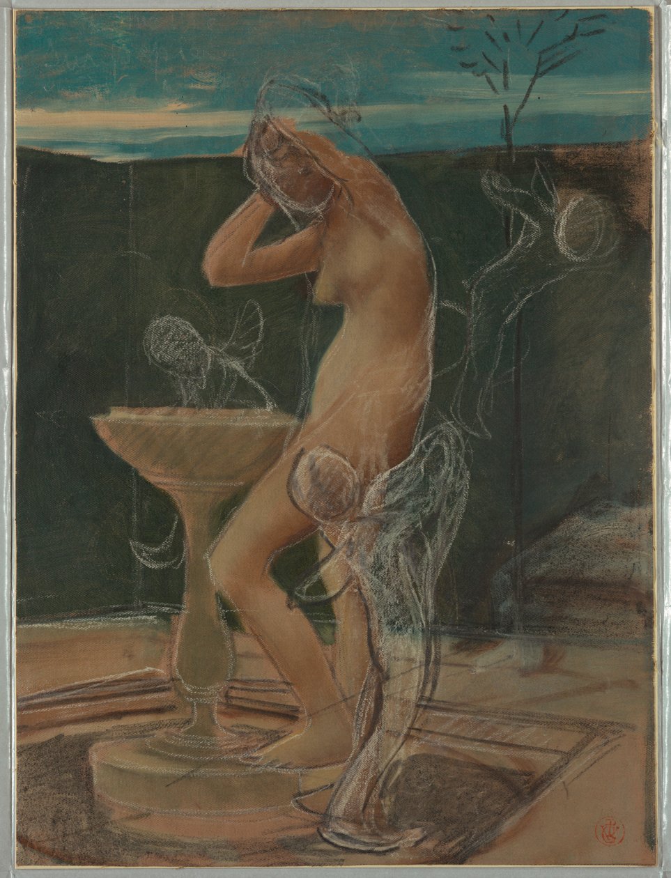 Studie av en kvinne ved badet hennes av Pierre Victor Galland