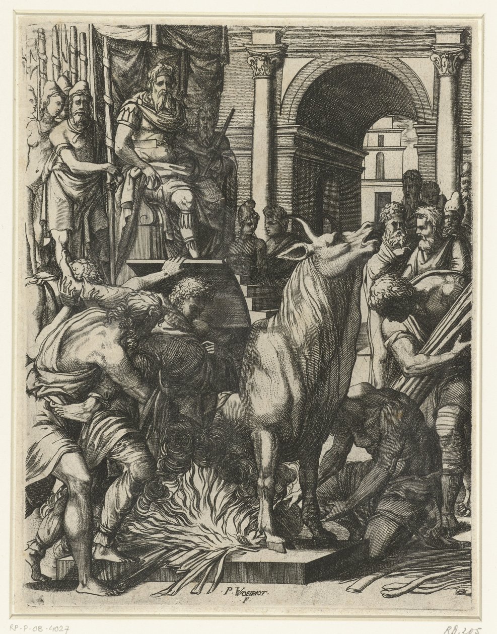 Oksen av Phalaris av Pierre Woeiriot (II)